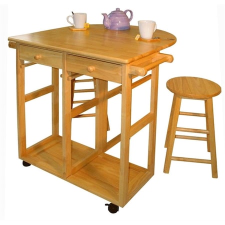 Daphnes Dinnette Breakfast cart with drop-leaf table  Natural DA3282084